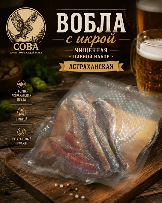 Вобла с икрой - чищенная Астраханская